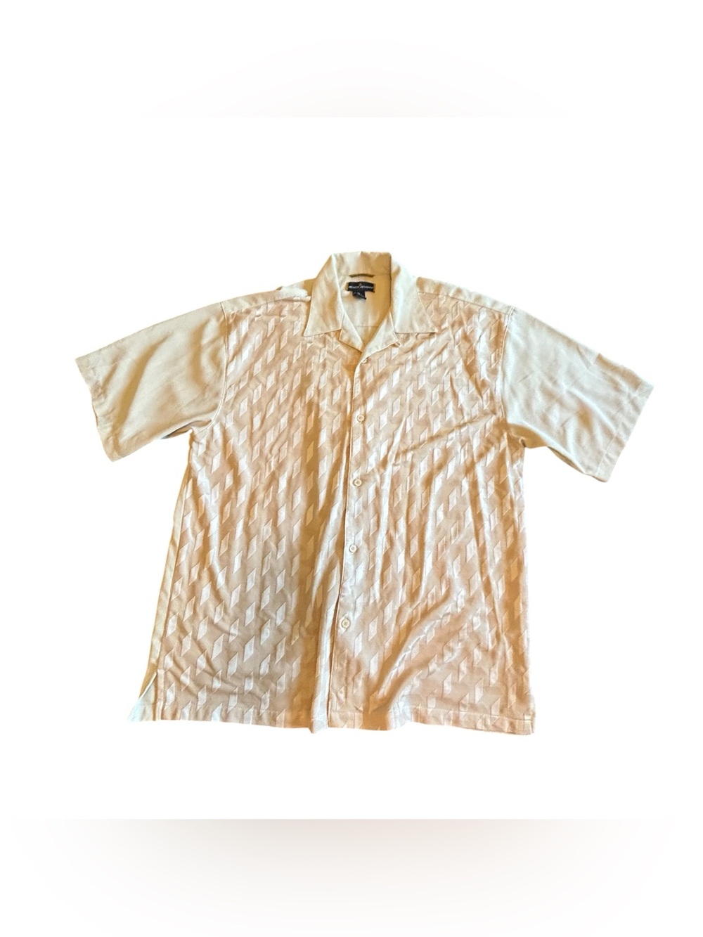 Stacy Adams Short-Sleeve Button-Down Shirt in Cream